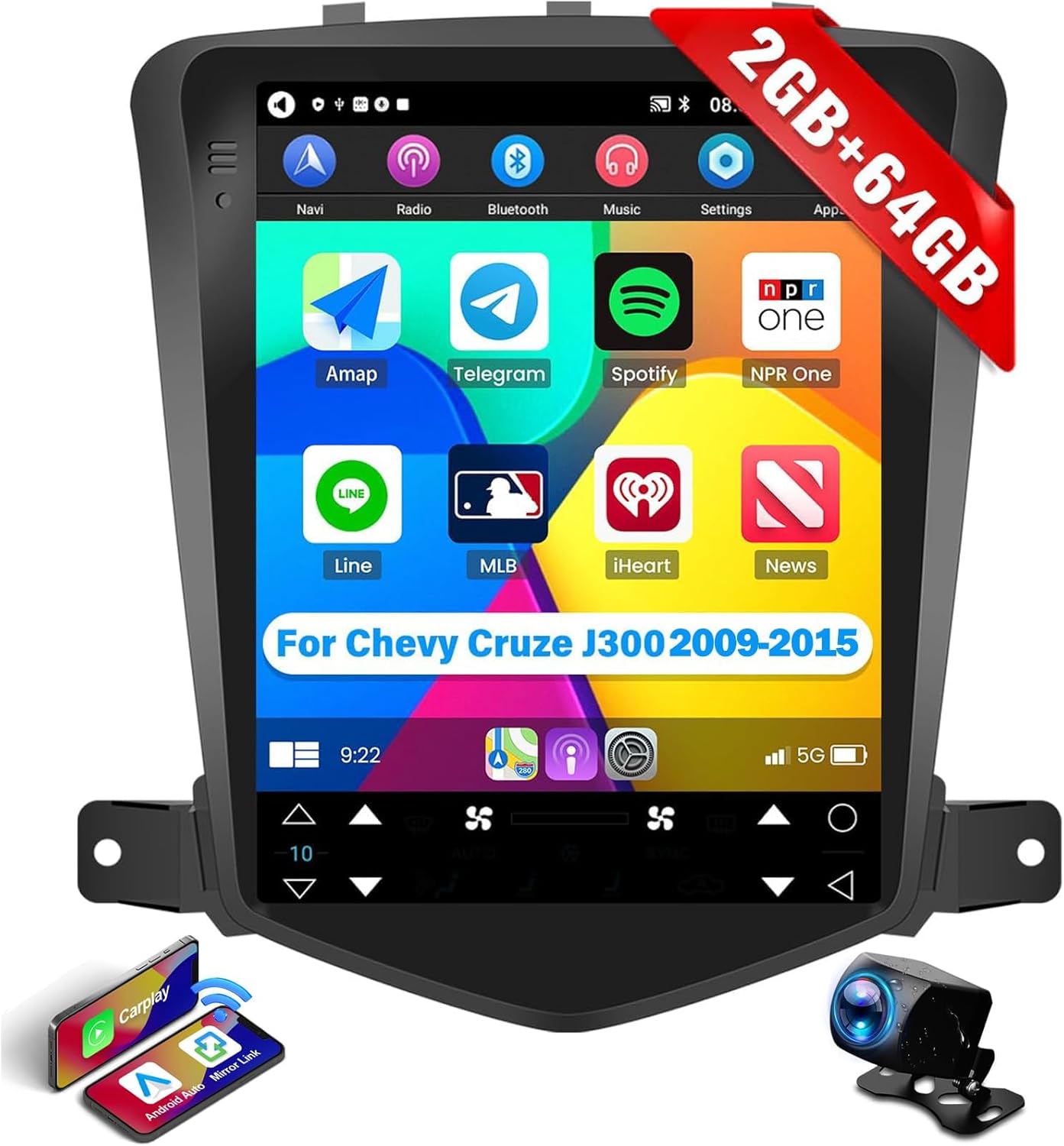 2G+64G Android 13 Car Stereo for Chevrolet Cruze 2009-2015