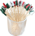 Bamboo Christmas Cocktail Picks - Festive 4.7 Fancy Toothpicks by AQUGOO