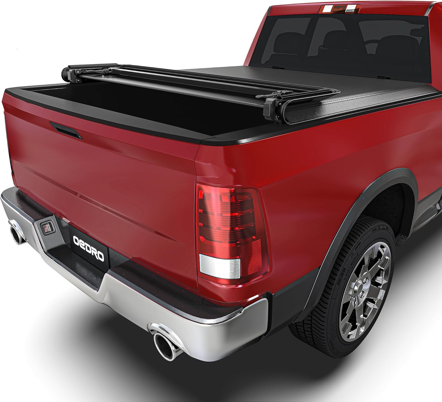 OEDRO Soft Quad Fold Truck Bed Tonneau Cover for Dodge Ram