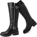 Womens Knee High Boots Classic Comfort Riding Combat Boot - Warm Ruiee