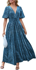 Sissyaki Women's Velvet Formal Dress for Wedding Guest 2025
