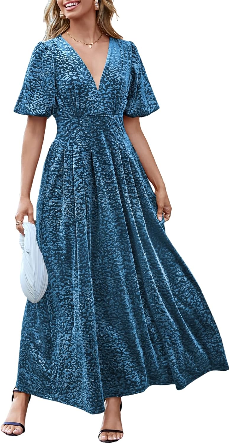 Sissyaki Women's Velvet Formal Dresses for Wedding Guest 2025