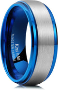 King Will Mens Brushed Wedding Band in Two Tone Matte Finish
