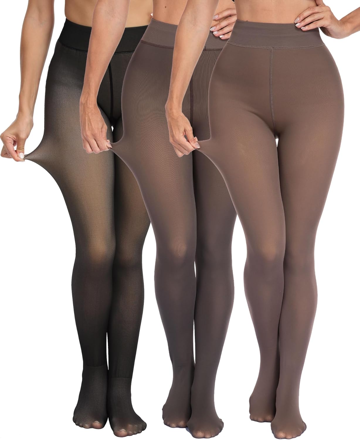 CHRLEISURE Women's Fleece Lined Tights for Winter Comfort