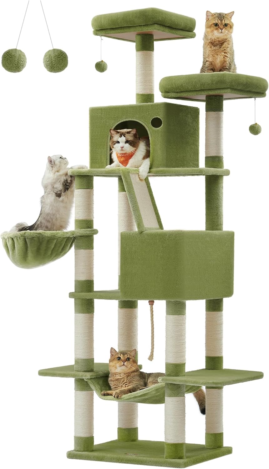 Feandrea Cat Tree 81.1-Inch Large Cat Tower for Indoor Cats