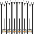 7 Pack String Light Poles 10 FT Stands for Outdoor Hanging Lights