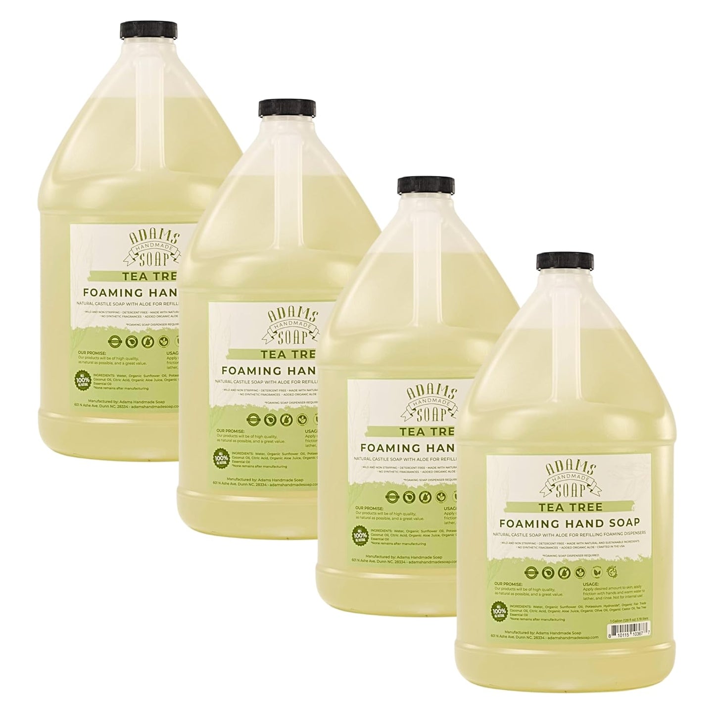 Adams Handmade Soap Liquid Foaming Soap - Tea Tree 1 Gal Pack