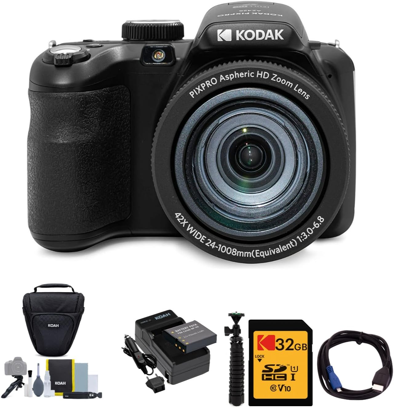 KODAK PIXPRO AZ425 Astro Zoom 20MP Digital Camera Bundle Review