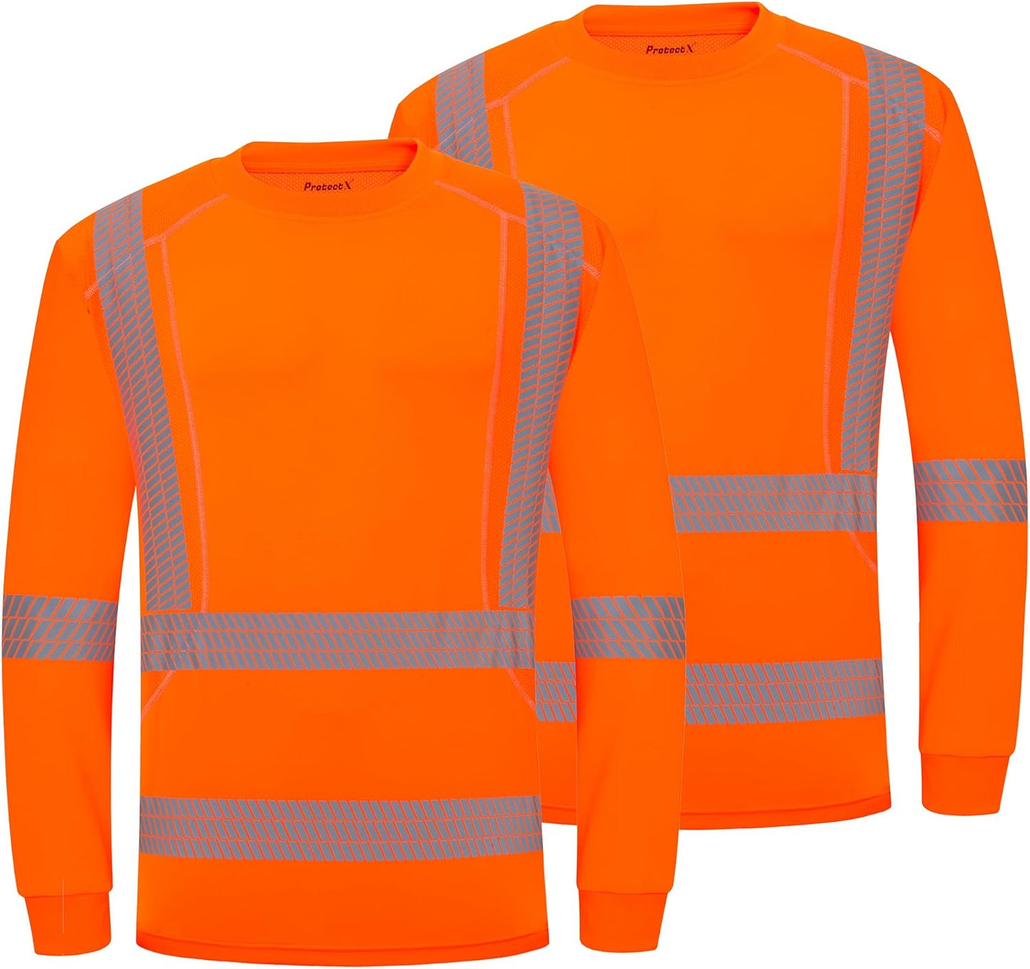 ProtectX High Visibility Long Sleeve Reflective Safety T-Shirts