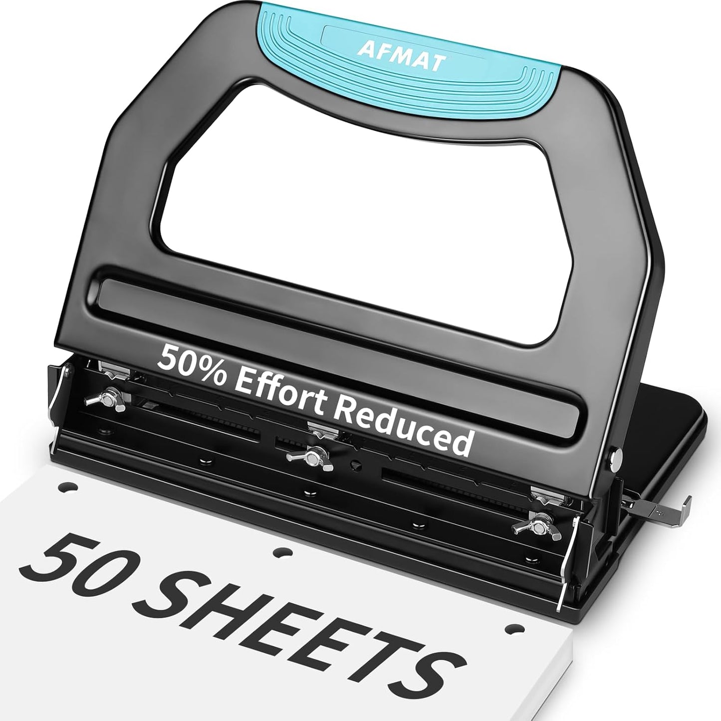 AFMAT Heavy Duty 3 Hole Punch for Effortless Paper Punching