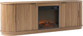 Modern Reeded 70 TV Stand with Electric Fireplace Insert - Cozy
