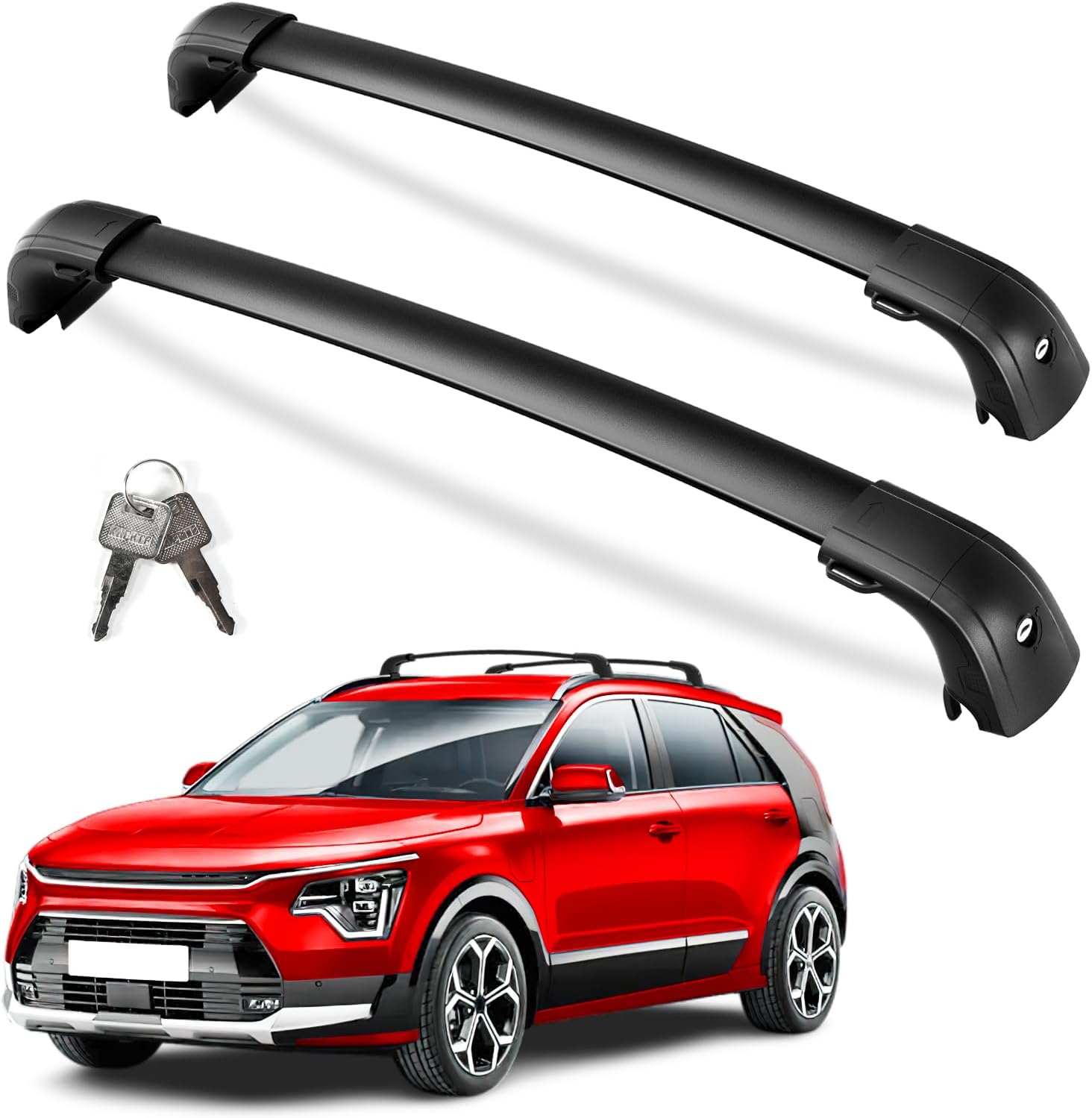 KINGGERI Lockable Roof Rack Cross Bars for Kia NIRO 2023-2025