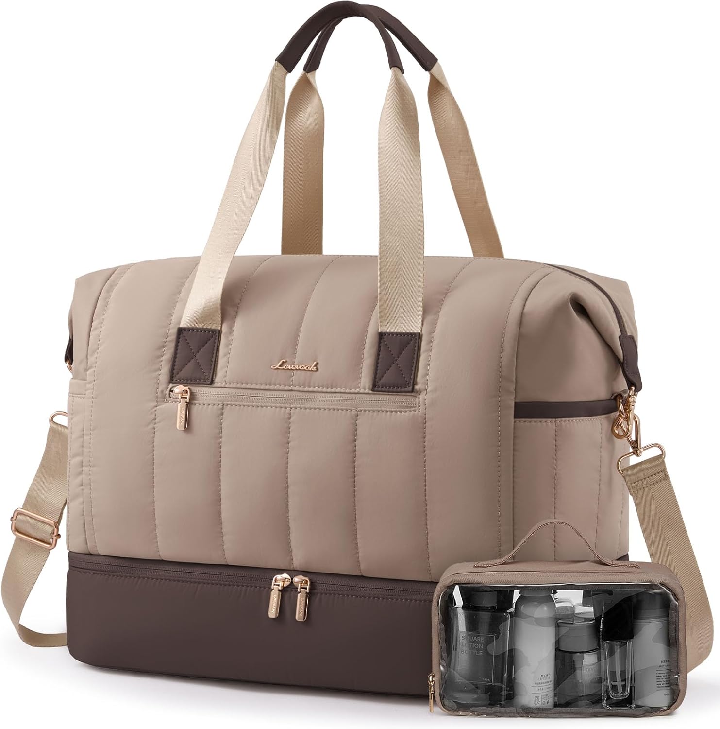 LOVEVOOK Travel Duffle Bag with Shoe Compartment for Women