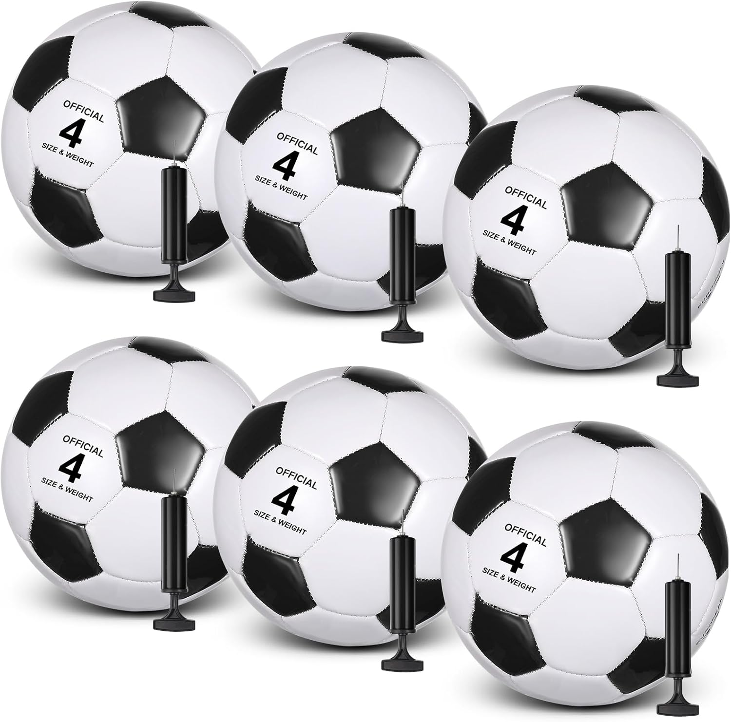 6 Pcs Operation Christmas Soccer Ball Set with Pump Needles
