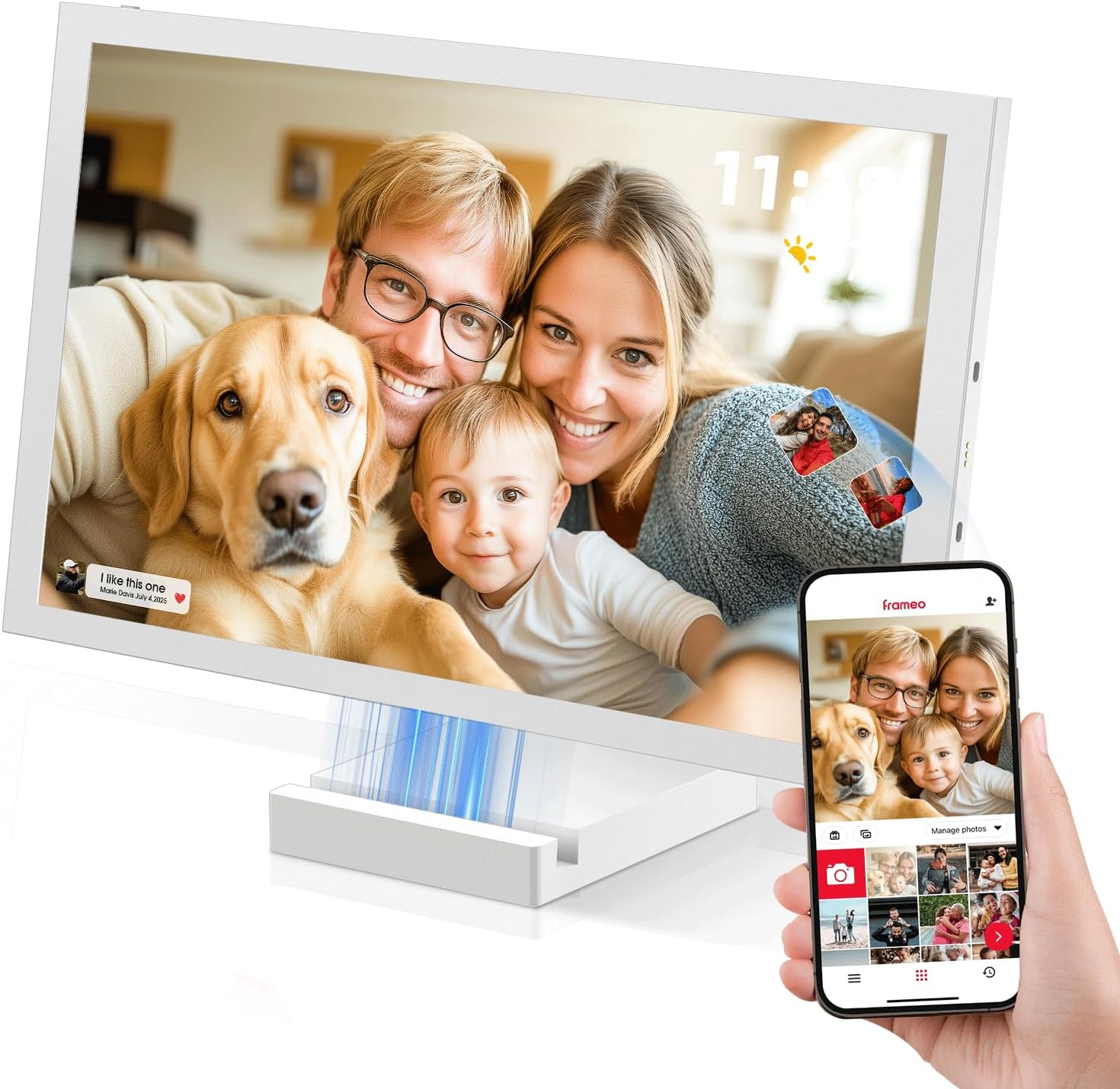 NGTeco WiFi Digital Picture Frame: 10.1in Touch Screen