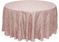 120 in Round Crinkle Taffeta Tablecloth - Floor-Length Blush
