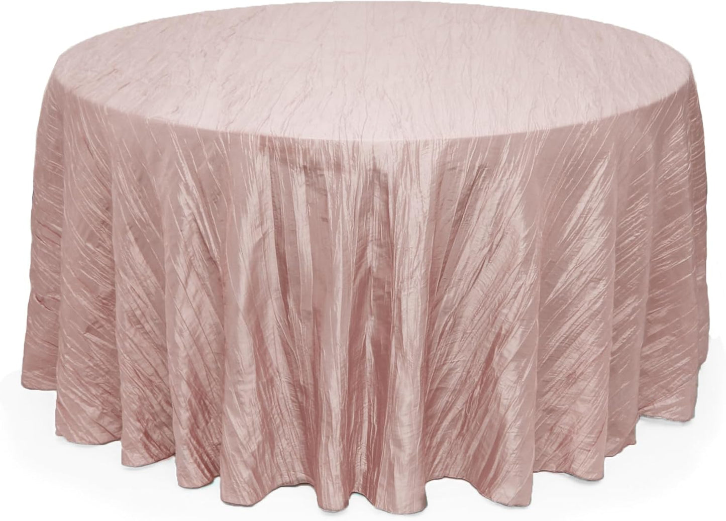 120 Inch Round Crinkle Taffeta Tablecloth for Elegant Events
