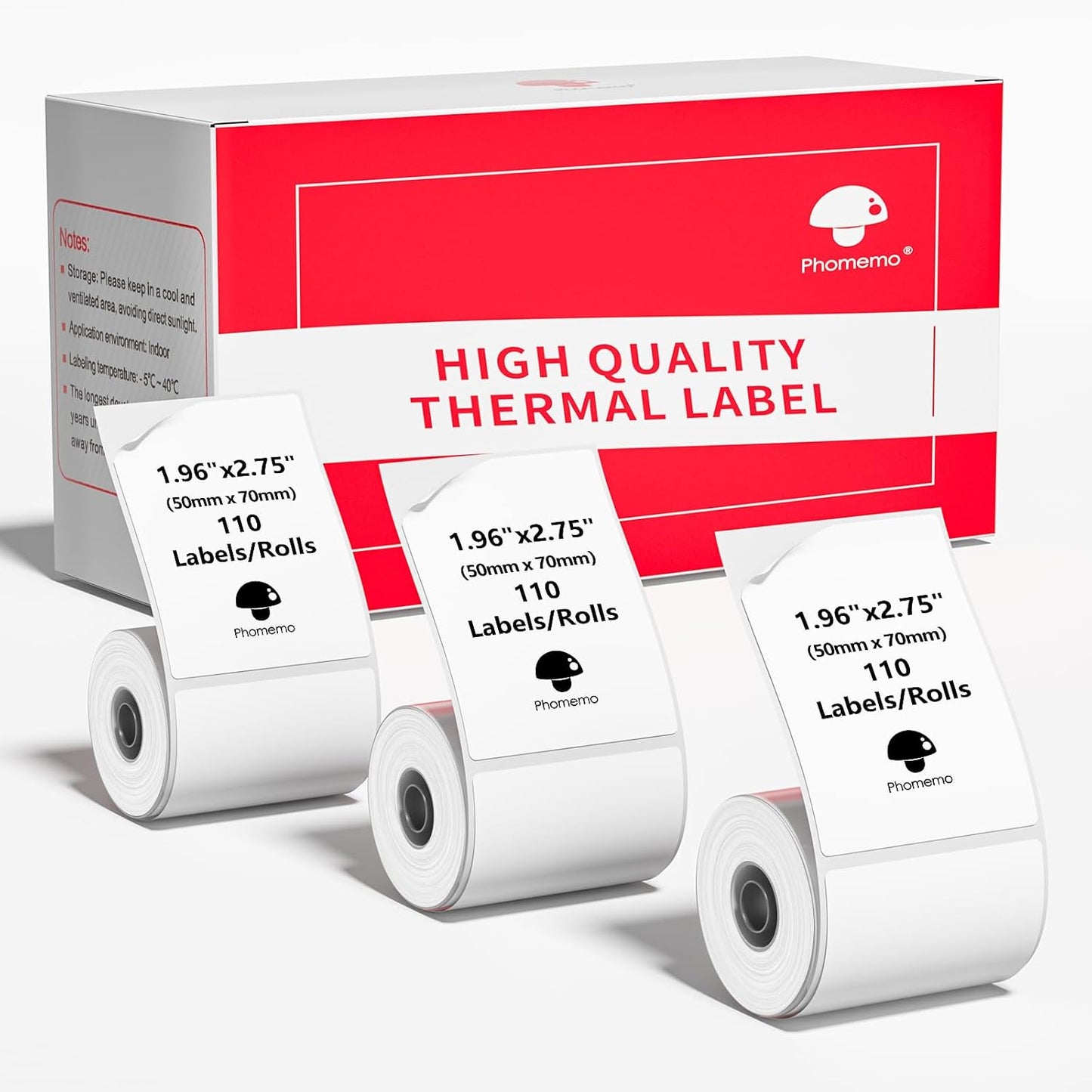 Phomemo Thermal Label Paper [330 Labels], Self-Adhesive & Multi-Purpose for M110/M220/M120 Label Maker | Original 1.96x2.75 Labels