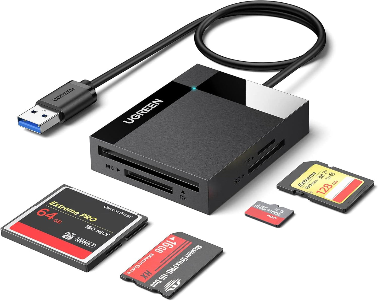 UGREEN USB 3.0 Card Reader Hub - Simultaneously Read 4 Cards!