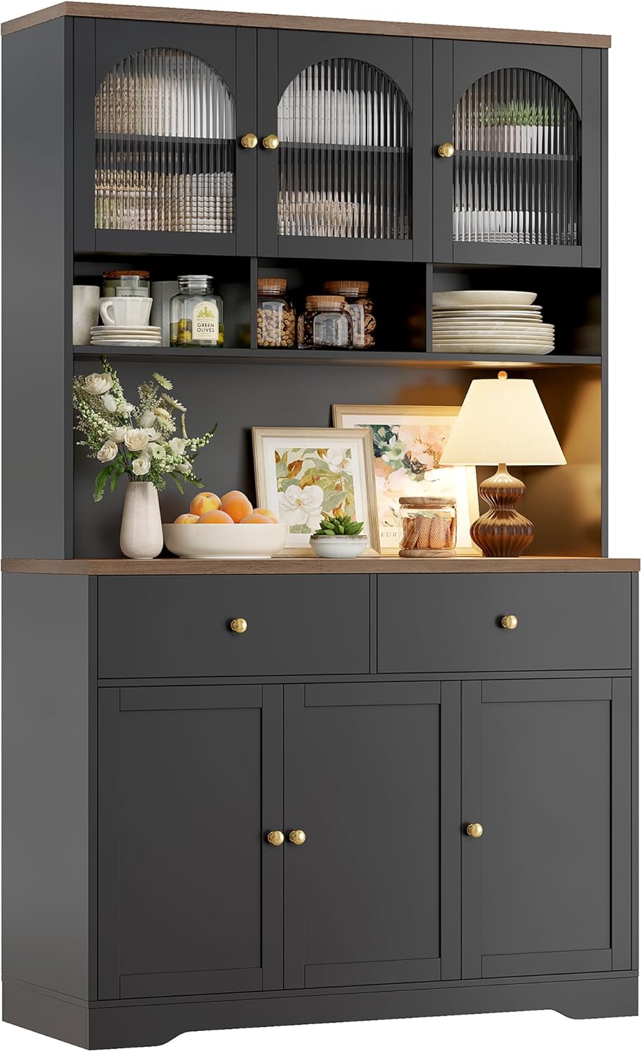 Modern Kitchen Pantry with Microwave Stand by FINETONES