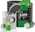 50 Amp Generator Cord 30FT and Power Inlet Box - Durable RV/Generator