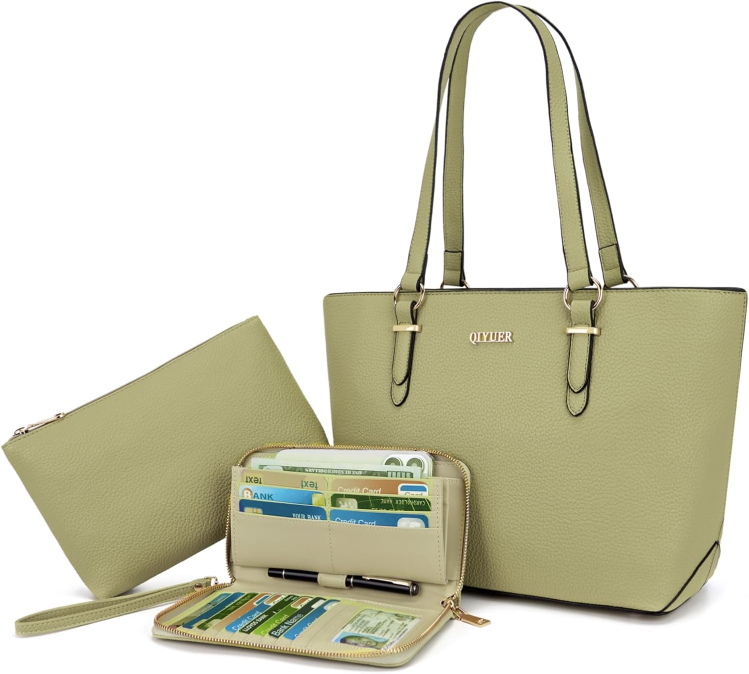 Stylish Purses and Wallets Set for Women - Tote and Clutch