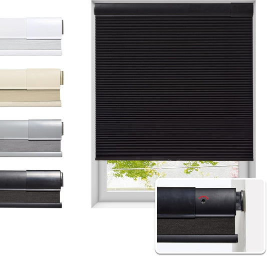 No Drill Cellular Shades for Indoor Windows - Blackout Blinds