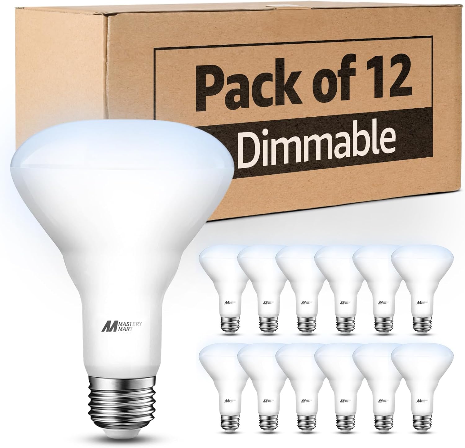 BR30 LED Bulbs 12 Pack, 65W Equivalent, Dimmable & Energy Efficient