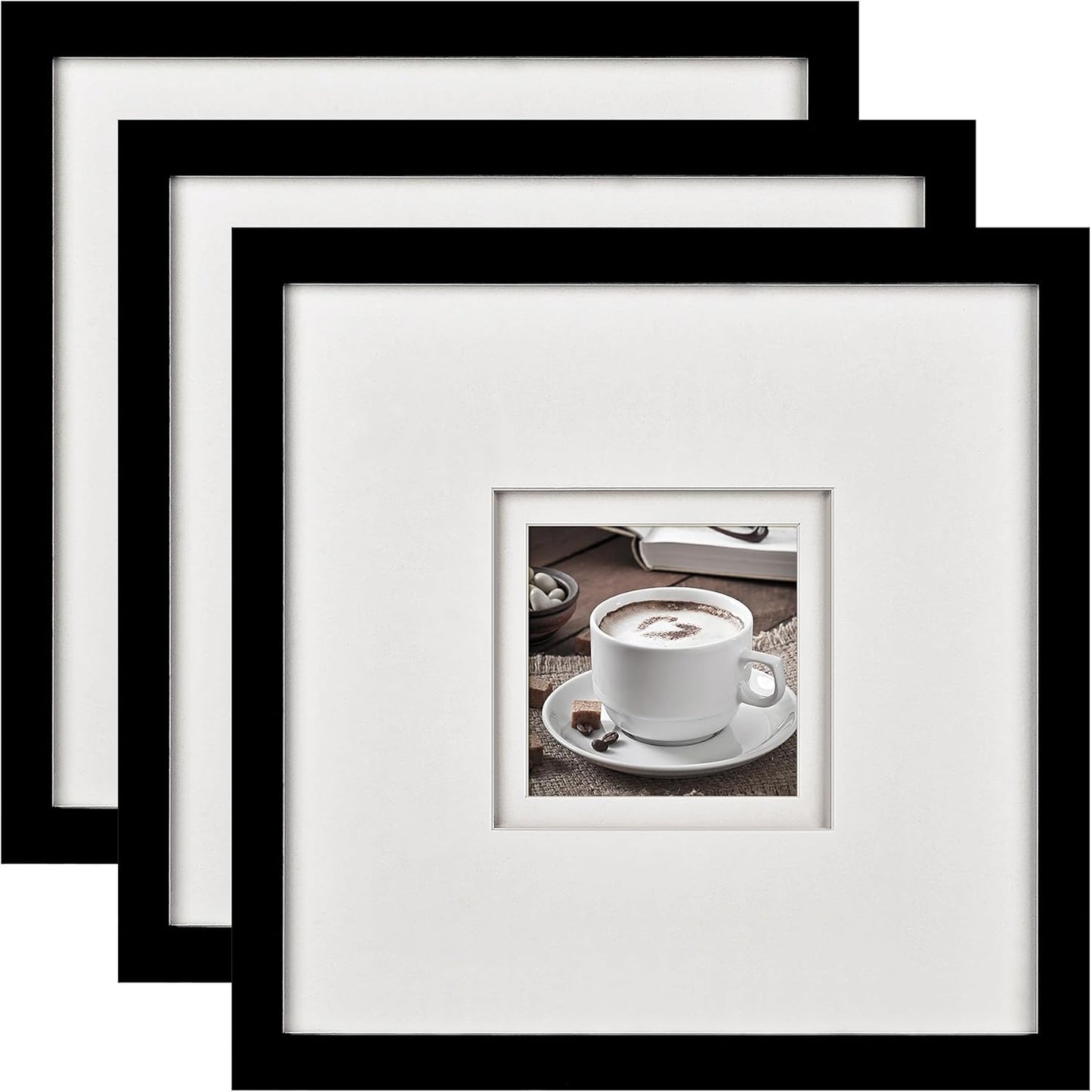 Yaetm 12x12 Square Picture Frame with Double Floating Mat