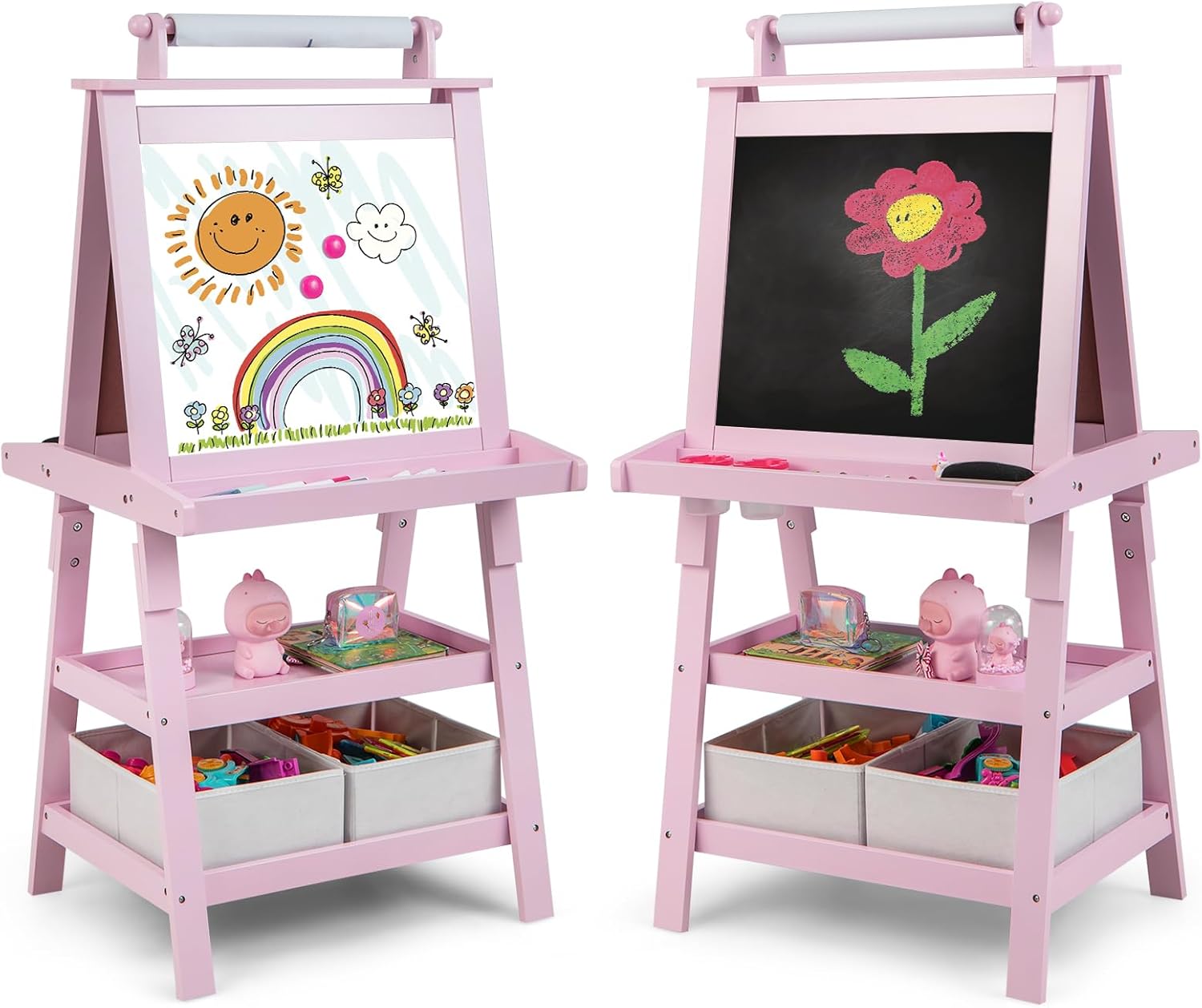 Costzon Kids Art Easel - 3 in 1 Double-Sided Painting Fun