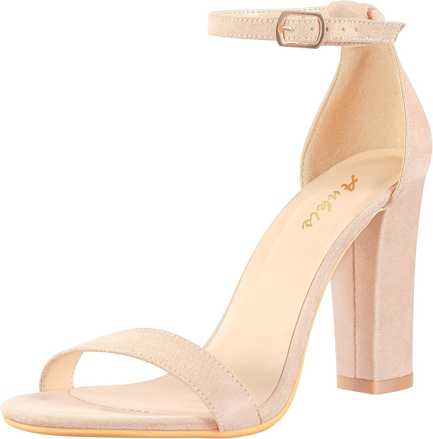 Ankis Nude Black White Heels for Women Open Toe Sandals