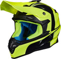 ILM Adult Dirt Bike Helmet M-216 Yellow Black - Camera Mount