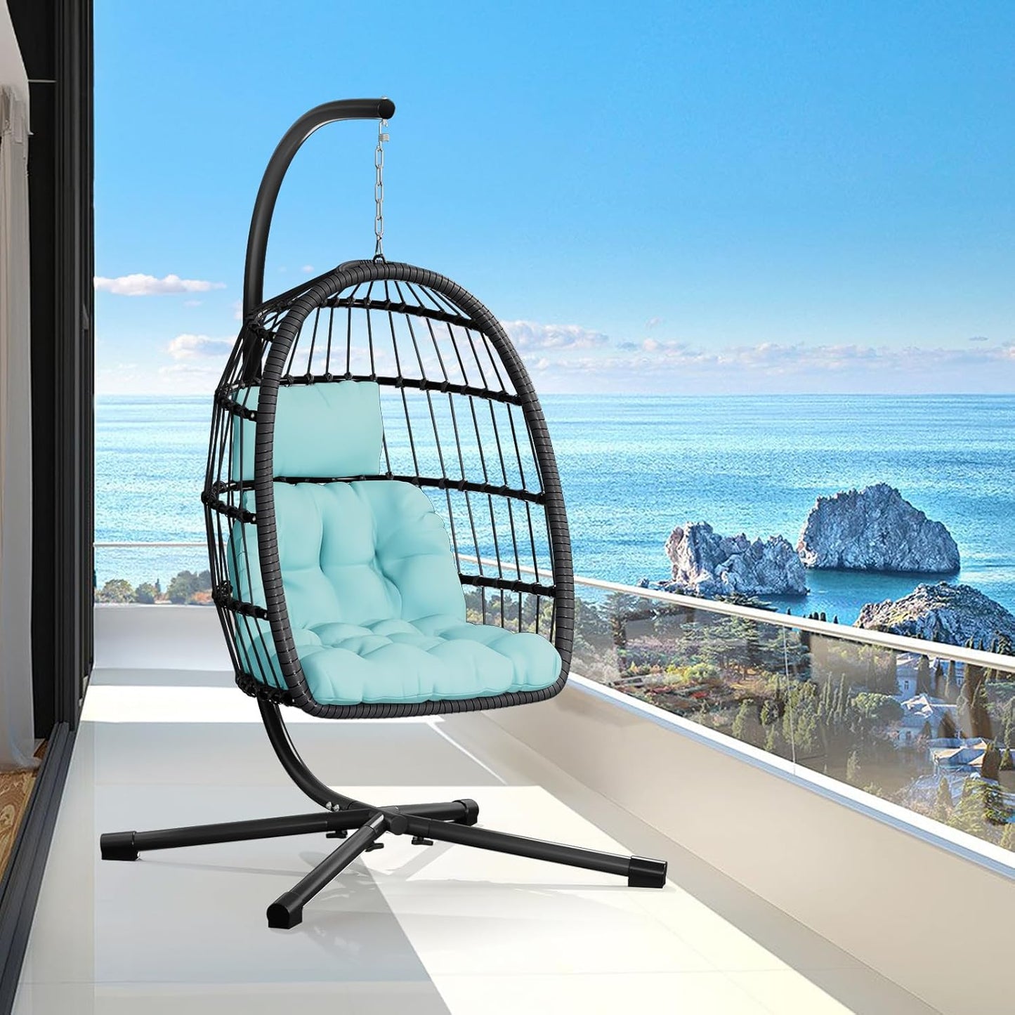 Egg Chair Hammock Swing: UV-Resistant & Sturdy Frame