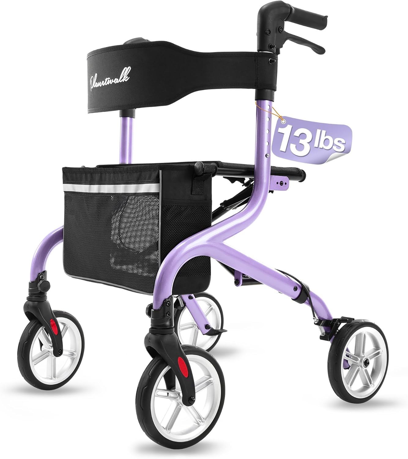 Super Lightweight Rollator Walker for Seniors with Seat and Wheels