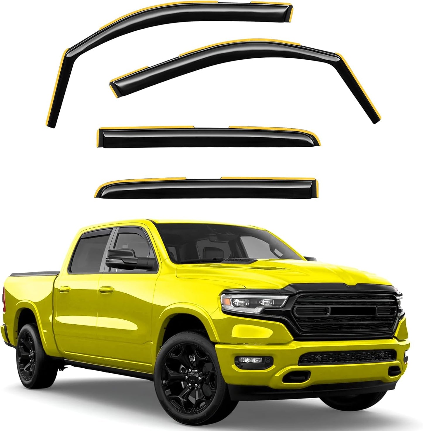 in-Channel Window Rain Guards for Dodge RAM 1500 2019-2025