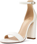 GENSHUO Women's 4-inch Chunky High Heel Sandals with Ankle Strap look