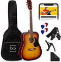 41in Beginner Acoustic Guitar Set - All Wood, Sunburst
