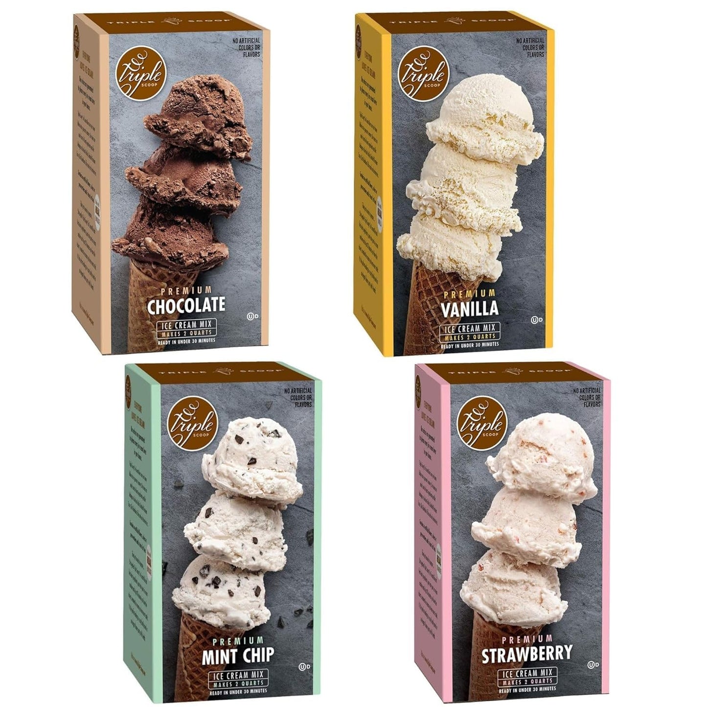 Triple Scoop Ice Cream Mix Variety Pack for Easy Homemade Treats