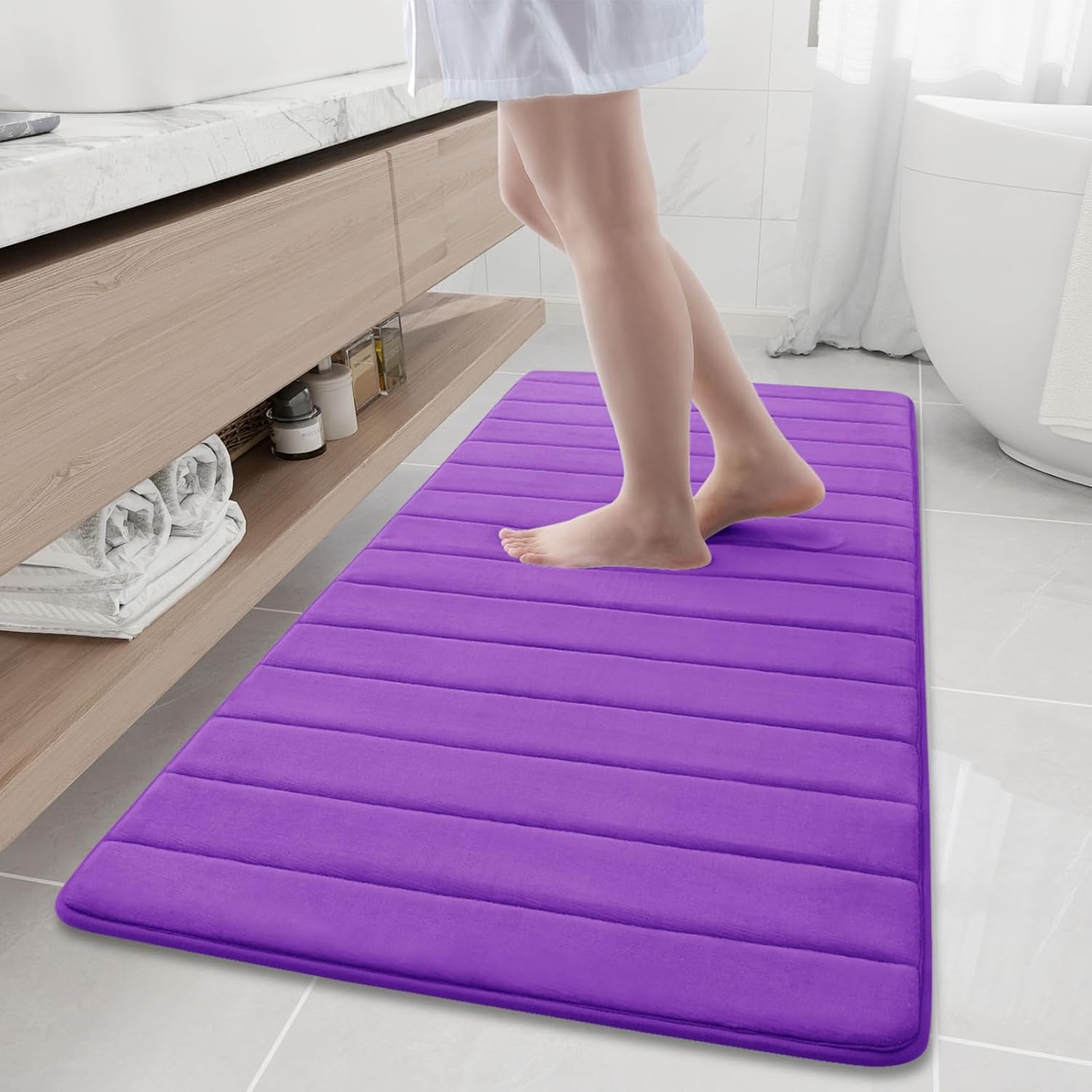 Buganda Memory Foam Bath Mat - Ultra Soft Non-Slip Rug 60in x 24