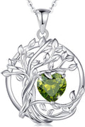 Tree of Life Birthstone Necklace Sterling Silver - Thoughtful Gift