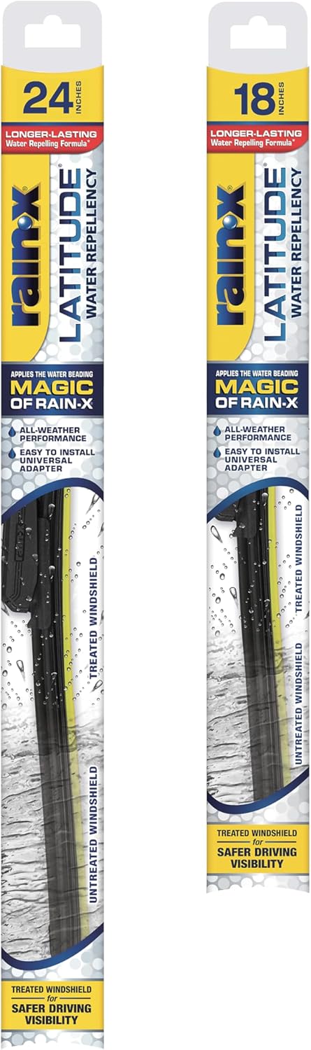 Rain-X Latitude 2-In-1 Water Repellent Wiper Blades for Safety