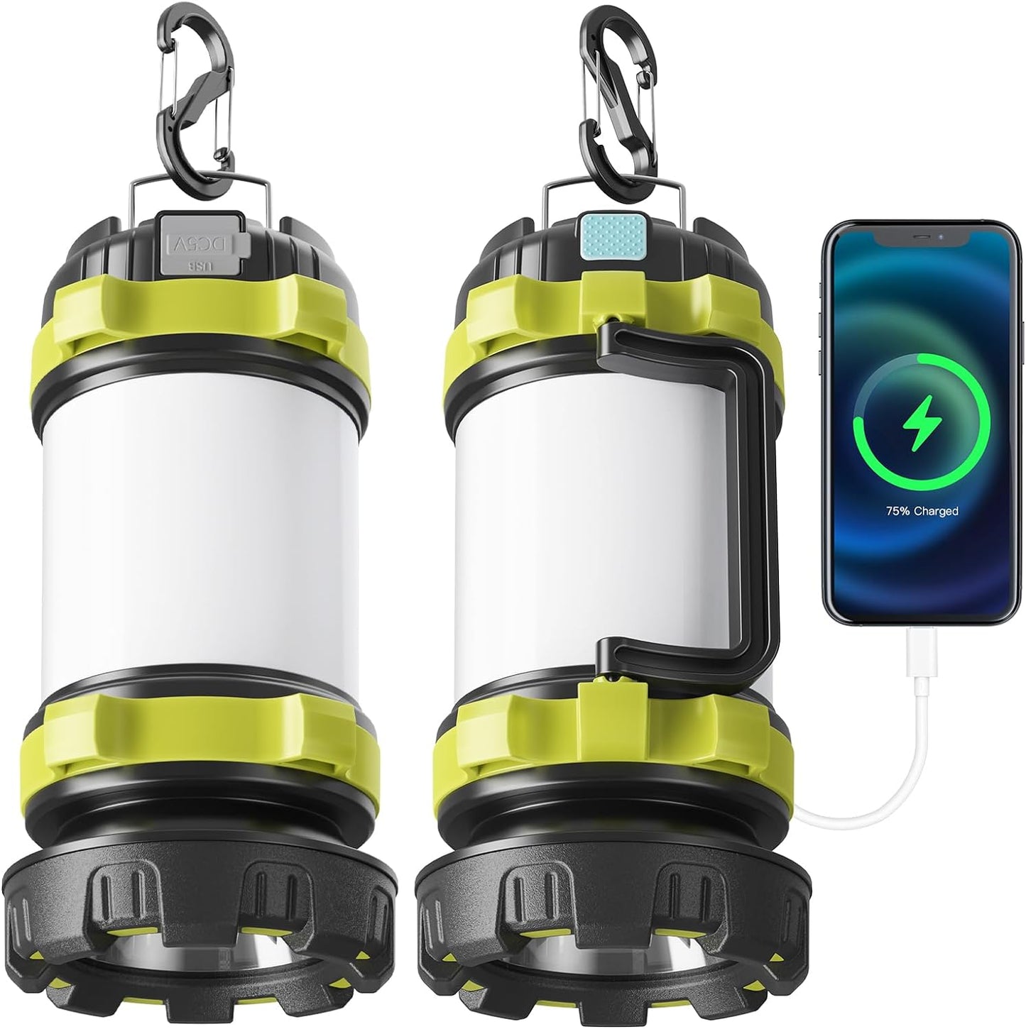 Alpswolf 2 Pack Rechargeable Lanterns: 6 Modes, Power Bank, Waterproof