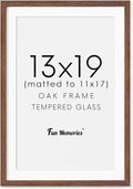 13x19 Picture Frame Solid Oak Wood Frame 13 x 19 - Tempered Glass