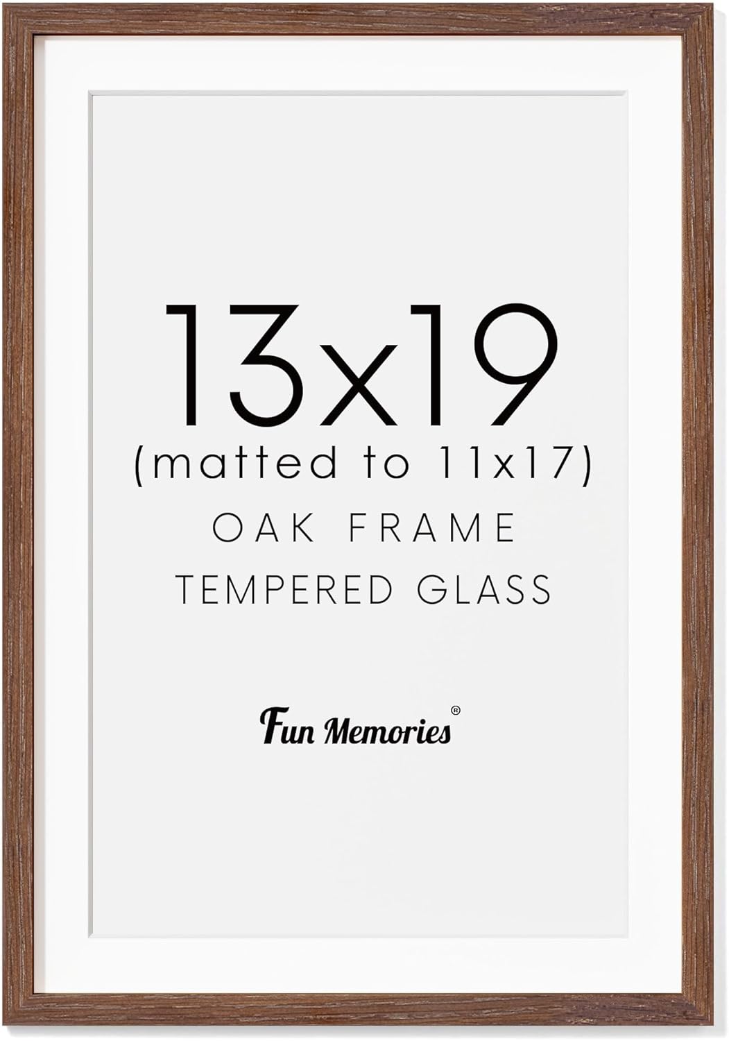 13x19 Picture Frame in Solid Oak Wood for Wall Display