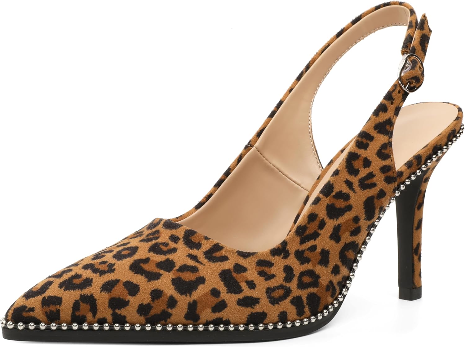 Zamikoo Women Beaded Pumps High Heel Slingback Stilettos