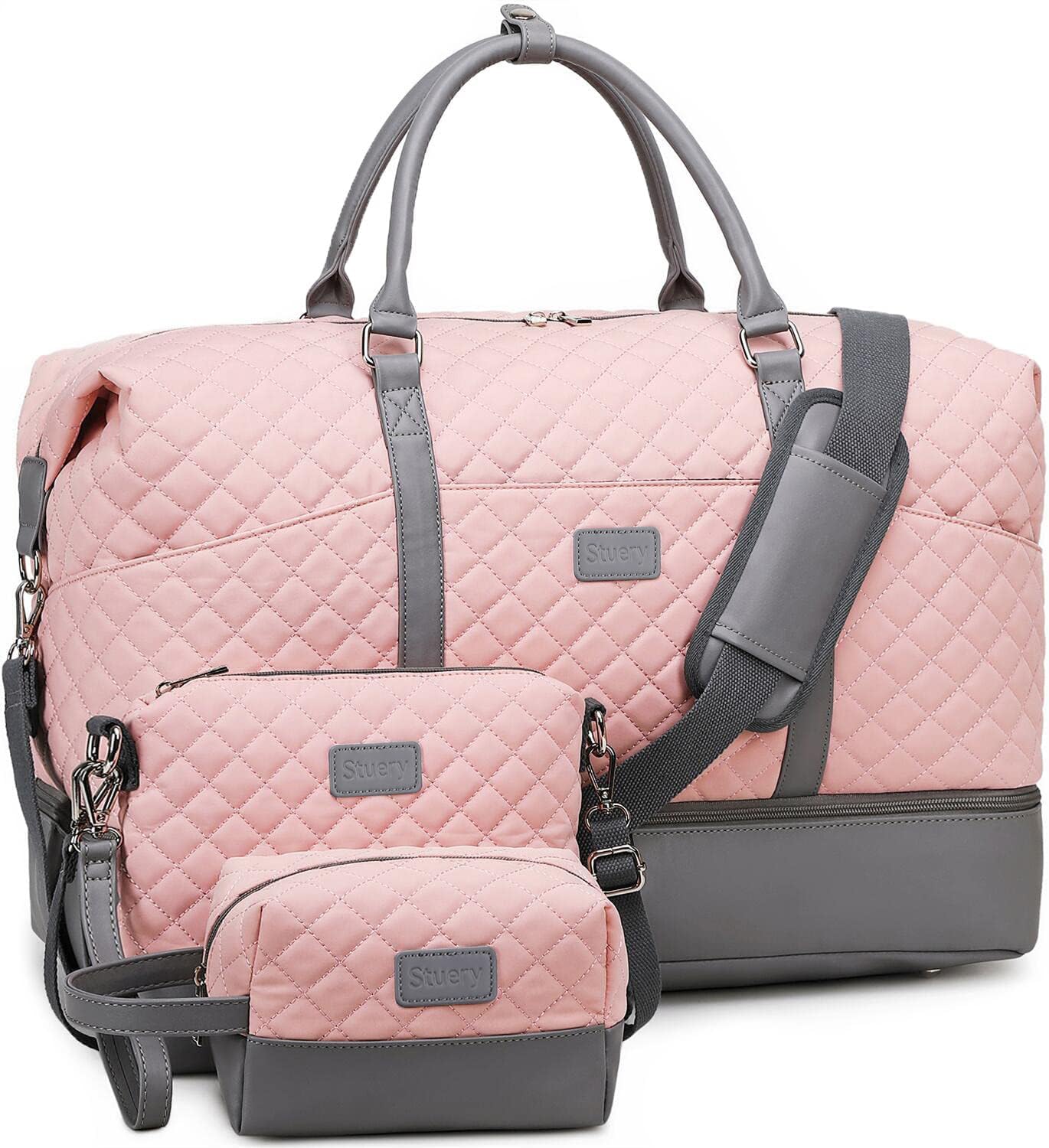 Large Travel Duffel Bag for Women with Shoe Compartment