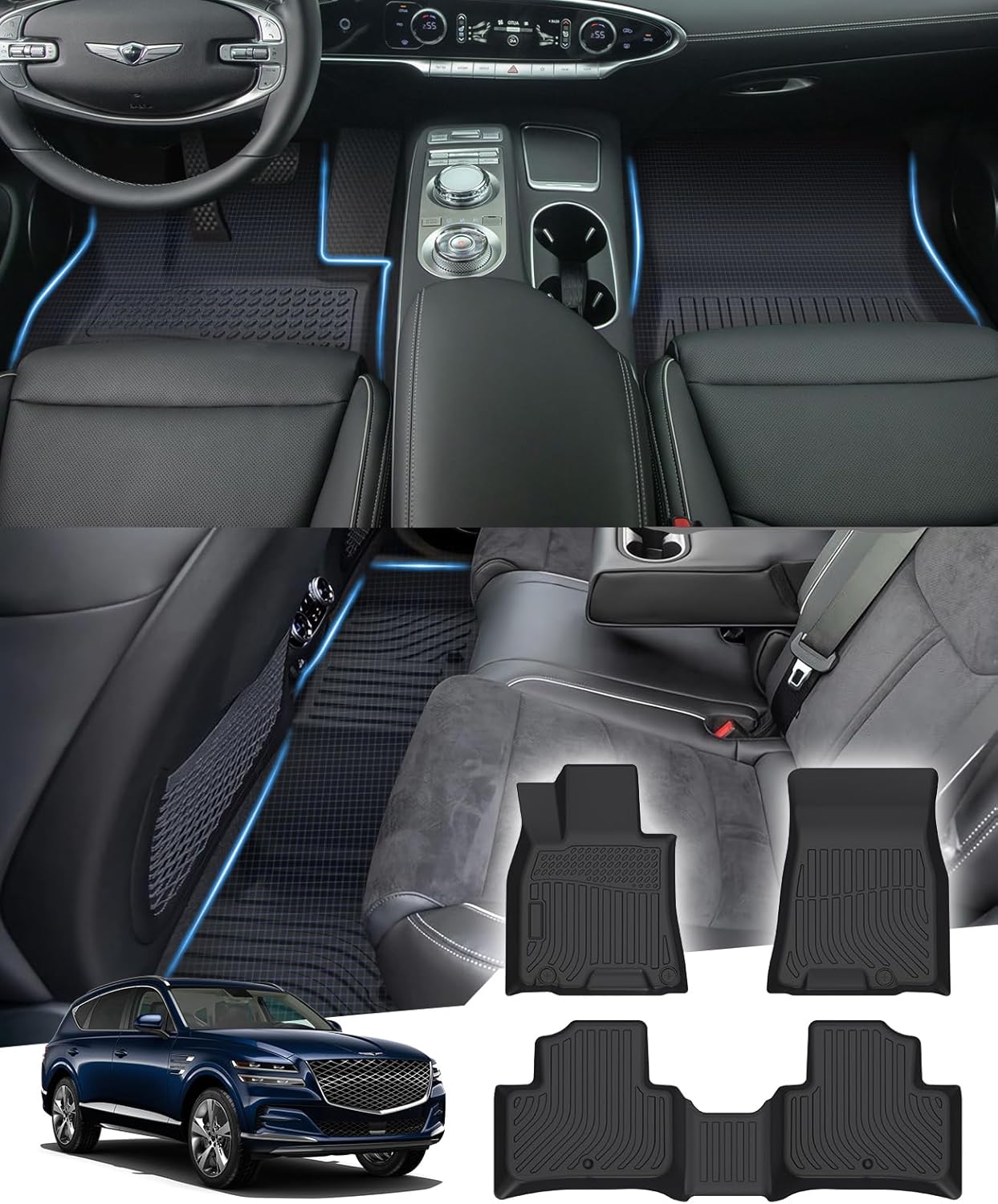 Custom Fit Floor Mats for 2022-2025 Genesis GV70 All Weather