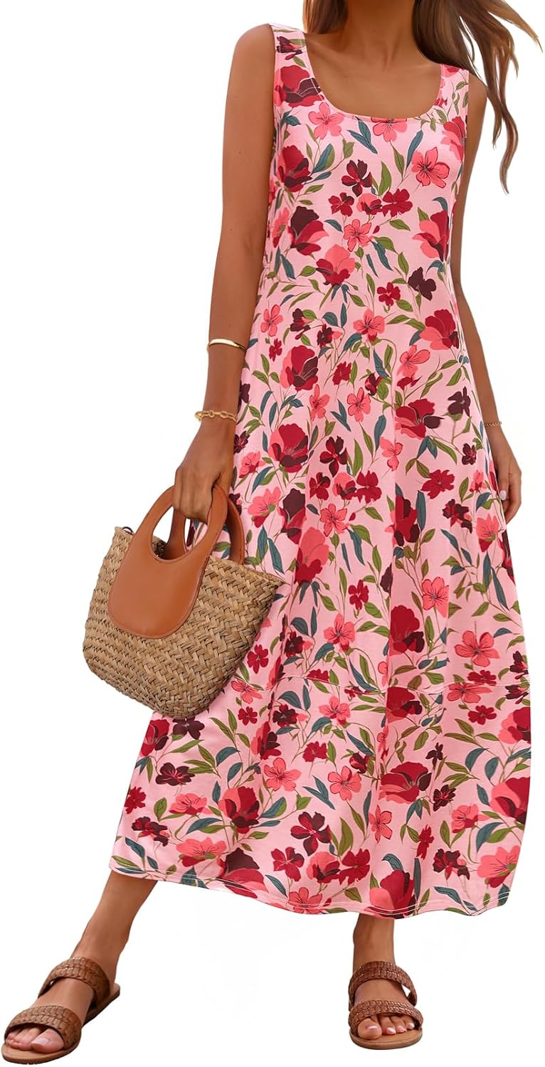 Stylish MEROKEETY Women's Casual Maxi Sundress for Summer Fun