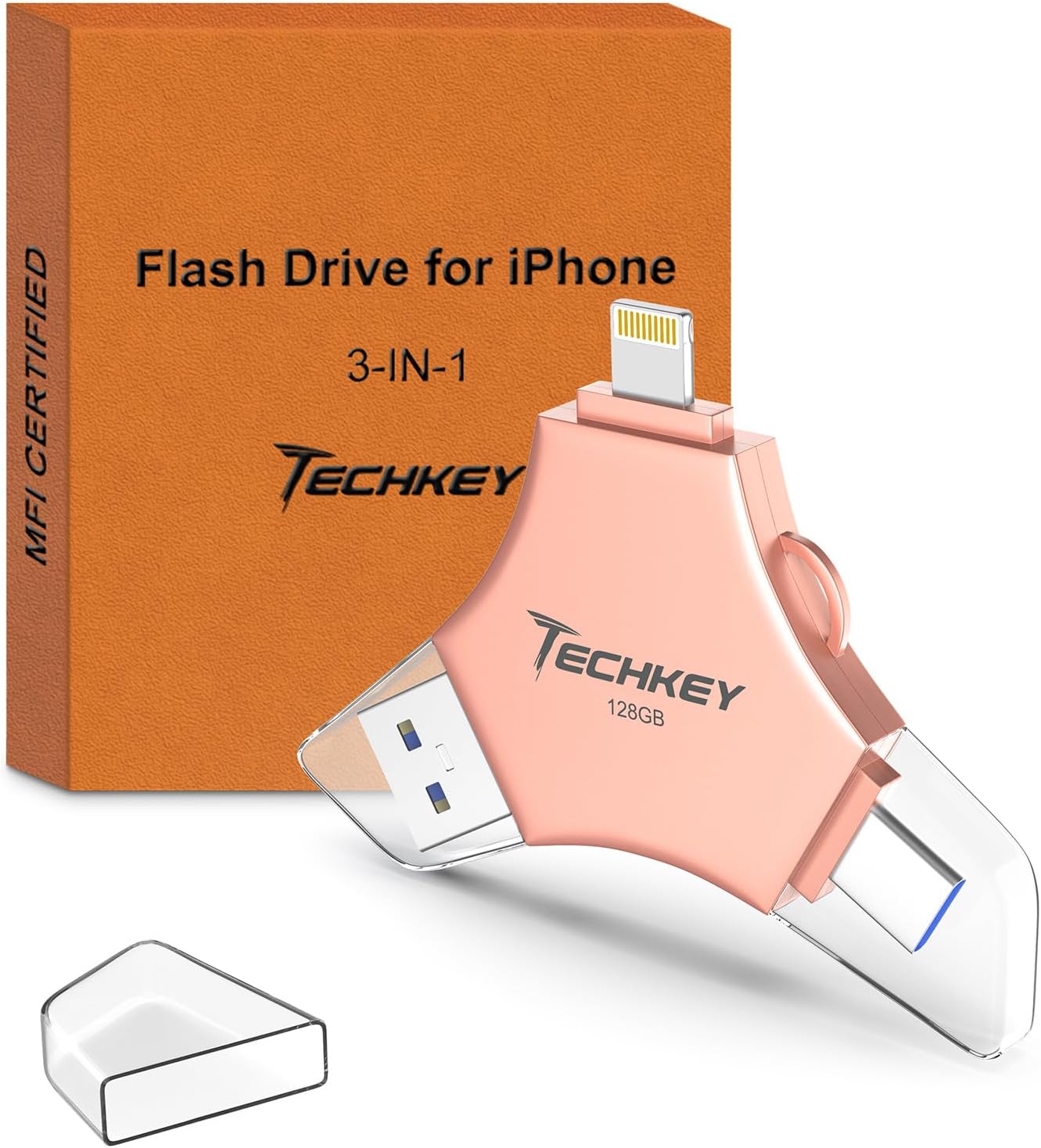 MFi Certified 128GB USB 3.0 Flash Drive for iPhone and iPad