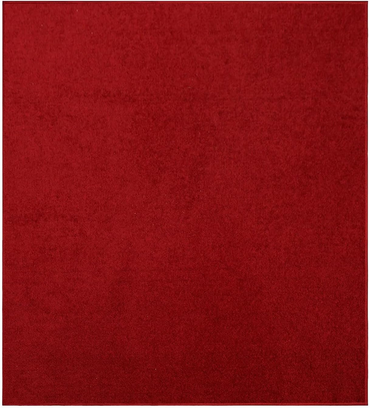 Ambiant Pet Friendly Solid Color Area Rugs Red for Home Decor